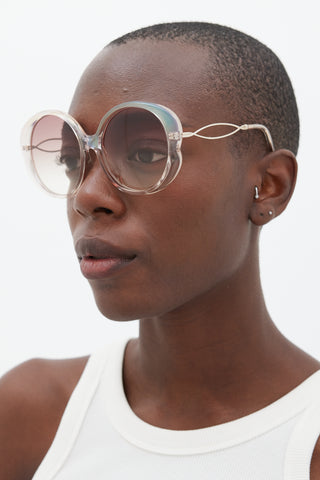 Chloé Pink 
Silver CE741SA Iridescent Circular Sunglasses