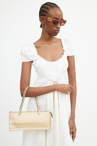 Miu Miu Cream 
Gold Leather Shoulder Bag