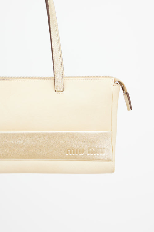 Miu Miu Cream 
Gold Leather Shoulder Bag