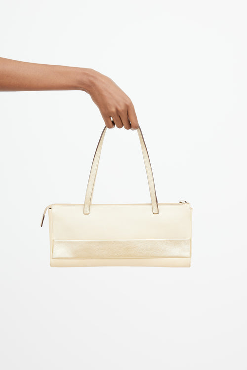 Miu Miu Cream 
Gold Leather Shoulder Bag