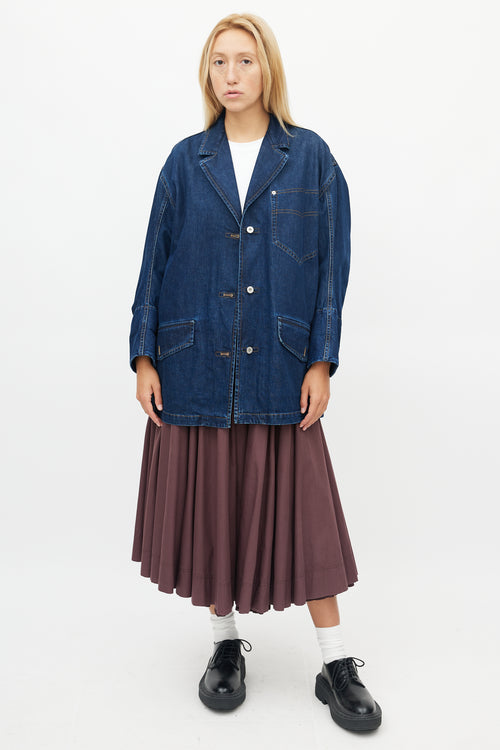 Miu Miu Dark Wash Denim Oversized Shacket