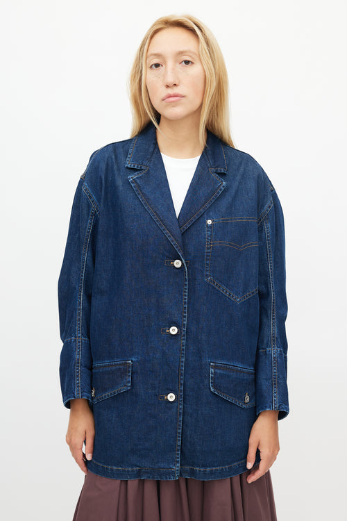 Miu Miu Dark Wash Denim Oversized Shacket