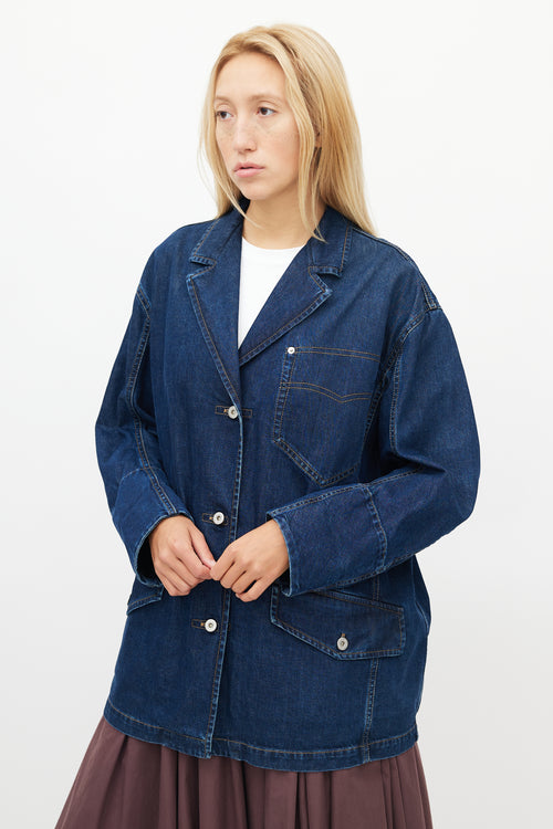 Miu Miu Dark Wash Denim Oversized Shacket