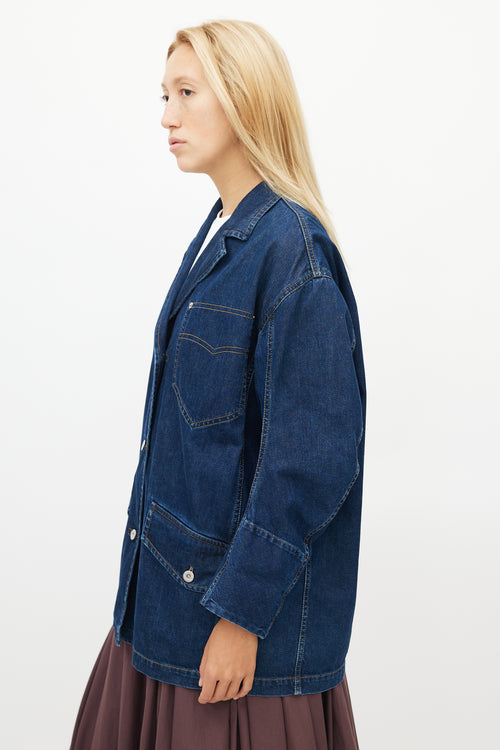 Miu Miu Dark Wash Denim Oversized Shacket