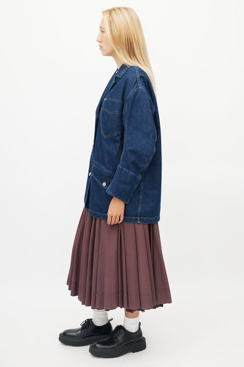 Miu Miu Dark Wash Denim Oversized Shacket