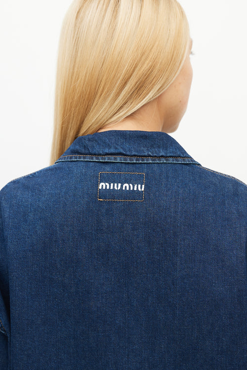 Miu Miu Dark Wash Denim Oversized Shacket