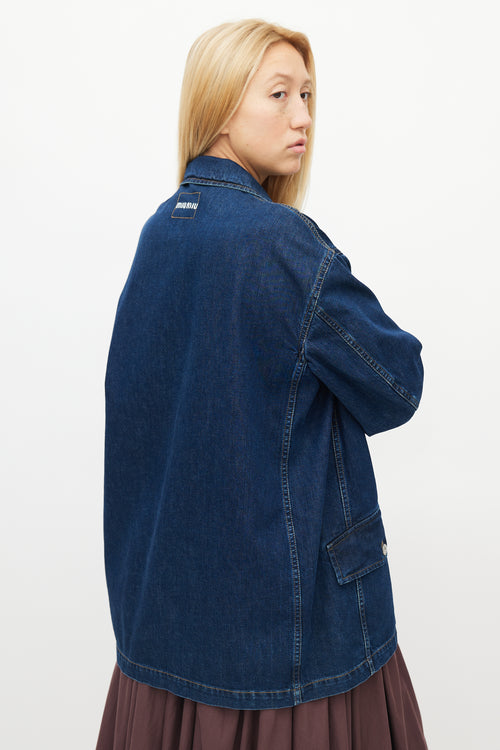 Miu Miu Dark Wash Denim Oversized Shacket