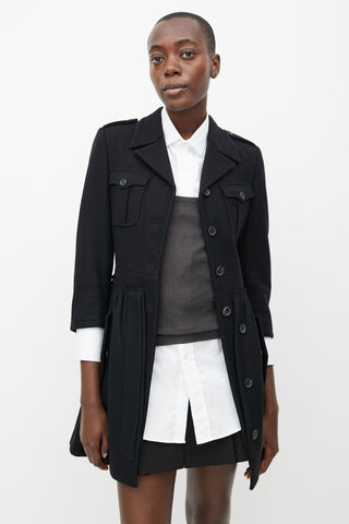 Miu Miu Fall 2006 Black Wool Pleated Waist Coat