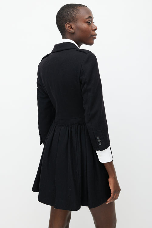 Miu Miu Fall 2006 Black Wool Pleated Waist Coat