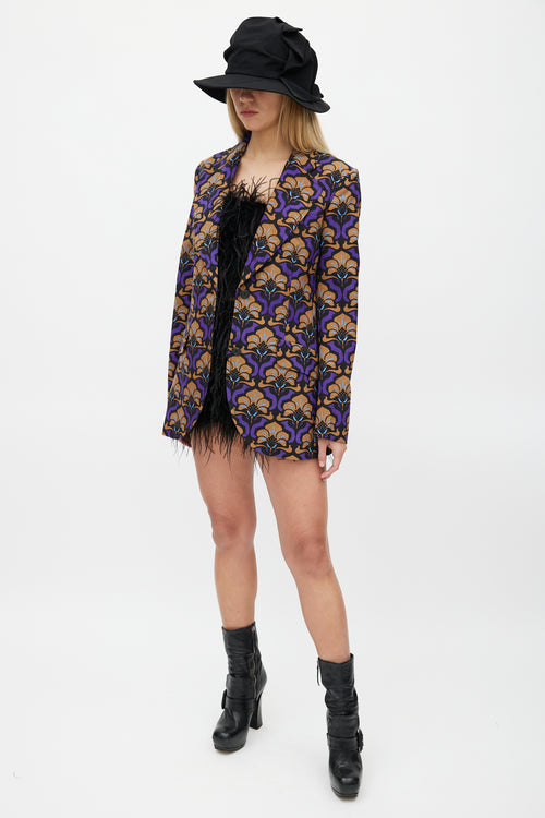 Miu Miu Fall 2012 Brown 
Purple Floral Blazer