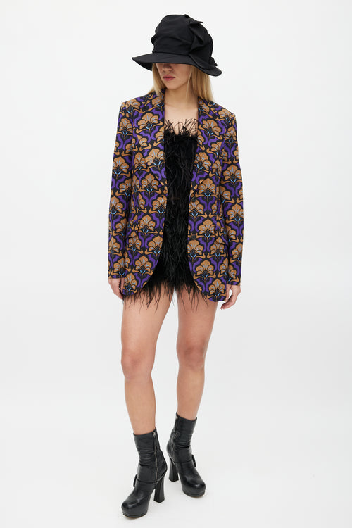 Miu Miu Fall 2012 Brown 
Purple Floral Blazer