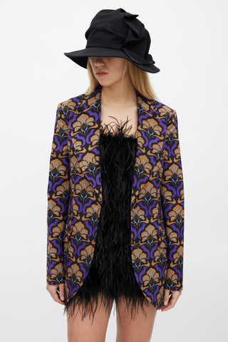 Miu Miu Fall 2012 Brown 
Purple Floral Blazer