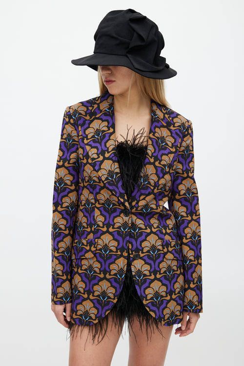 Miu Miu Fall 2012 Brown 
Purple Floral Blazer