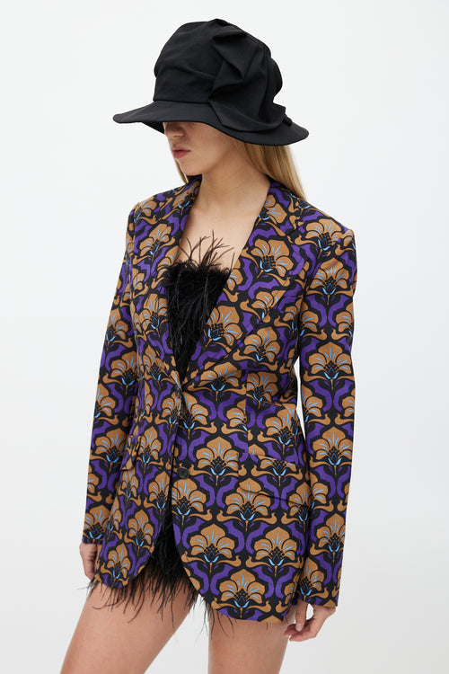 Miu Miu Fall 2012 Brown 
Purple Floral Blazer