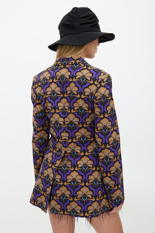 Miu Miu Fall 2012 Brown 
Purple Floral Blazer