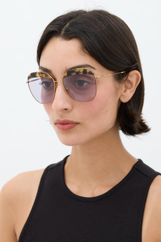 Miu Miu Gold 
Brown SMU53Q Sunglasses