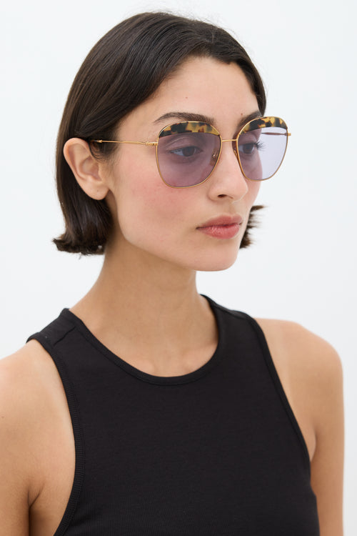 Miu Miu Gold 
Brown SMU53Q Sunglasses