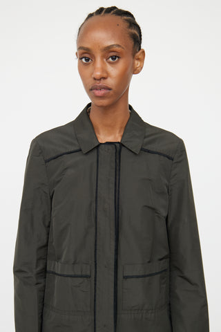 Miu Miu Green 
Black Detail Trench Coat