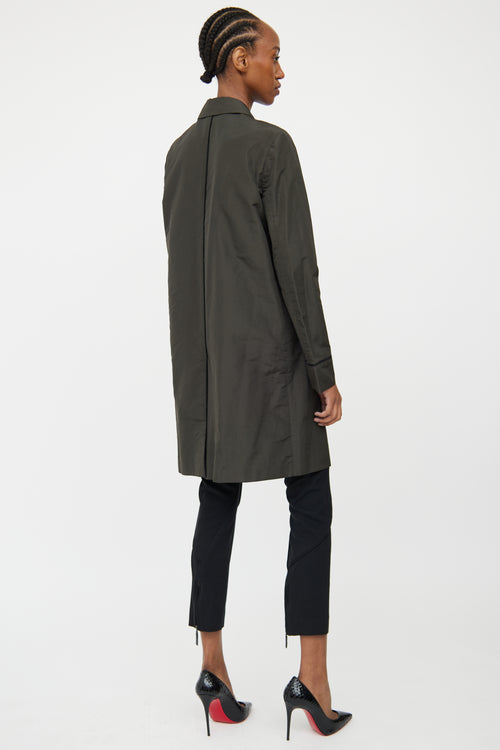 Miu Miu Green 
Black Detail Trench Coat