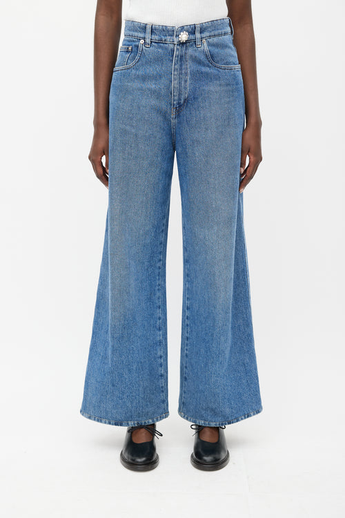 Miu Miu Medium Wash Wide Leg Jean