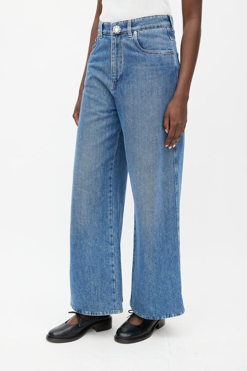 Miu Miu Medium Wash Wide Leg Jean