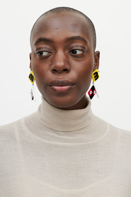 Miu Miu Resort 2018 Multicolour Flag Clip On Earring