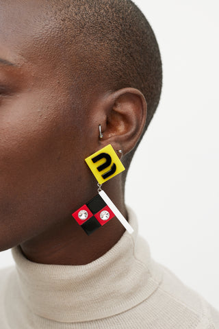 Miu Miu Resort 2018 Multicolour Flag Clip On Earring