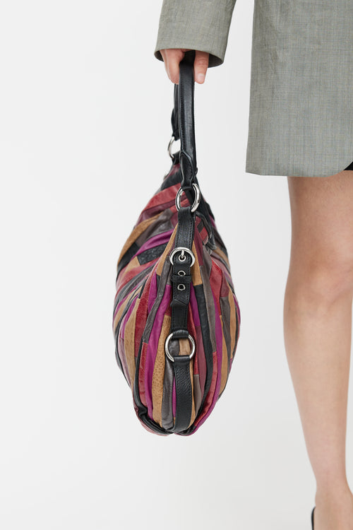 Miu Miu Multicolour Leather Patchwork Shoulder Bag