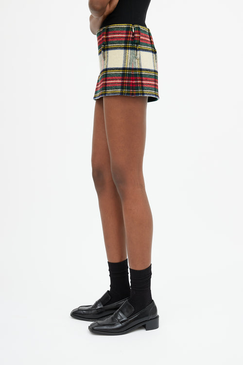 Miu Miu Multicolour Plaid Mini Skirt