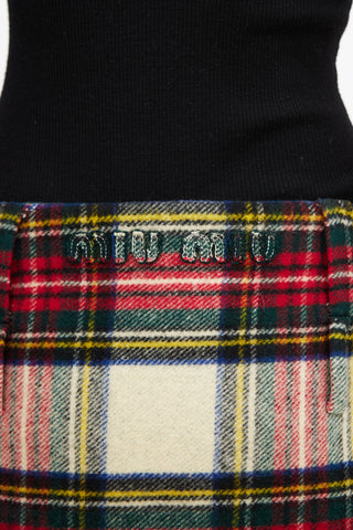 Miu Miu Multicolour Plaid Mini Skirt