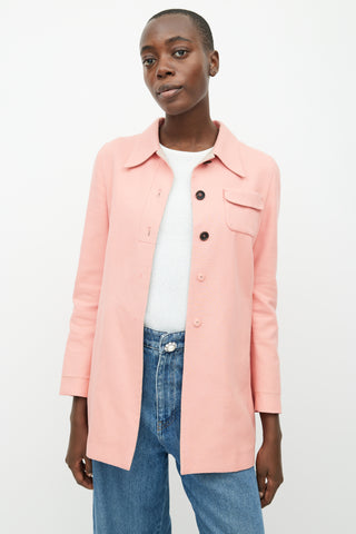 Miu Miu Pink Button Down Shirt Jacket