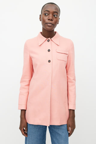 Miu Miu Pink Button Down Shirt Jacket