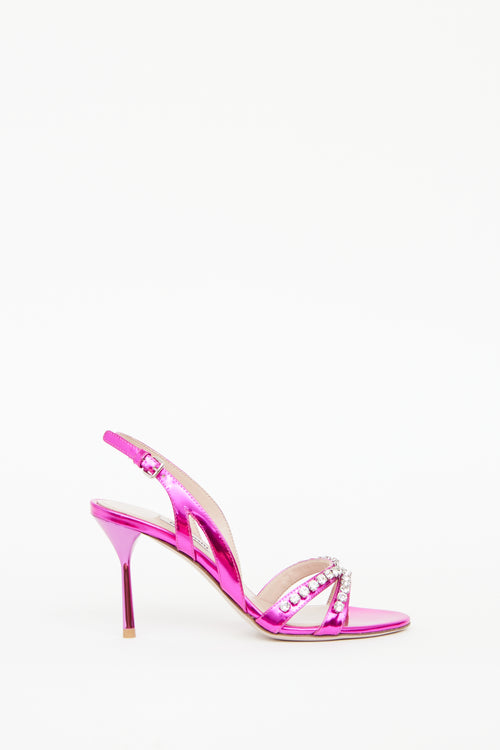 Miu Miu Pink Crystal Embellished Pump