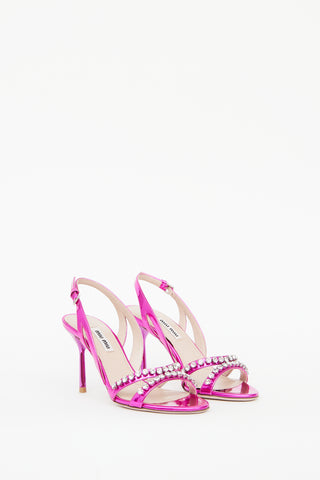 Miu Miu Pink Crystal Embellished Pump