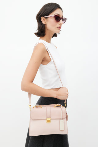 Miu Miu Pink Madras Leather Crossbody Bag