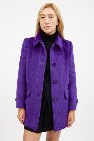 Miu Miu Purple Wool Coat