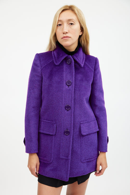 Miu Miu Purple Wool Coat