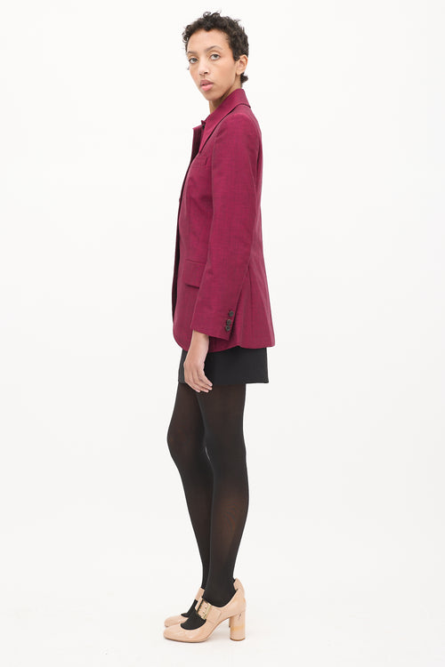 Miu Miu Purple Mohair 
Wool Point Collar Blazer