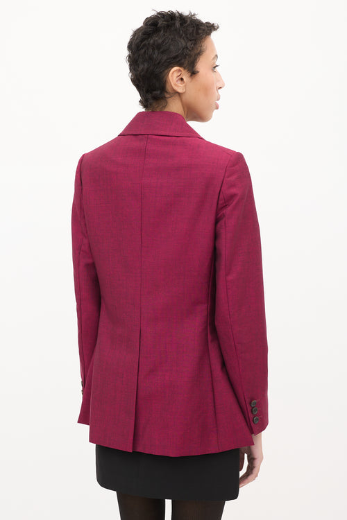 Miu Miu Purple Mohair 
Wool Point Collar Blazer