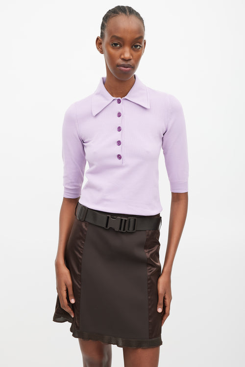 Miu Miu Purple Polo Top