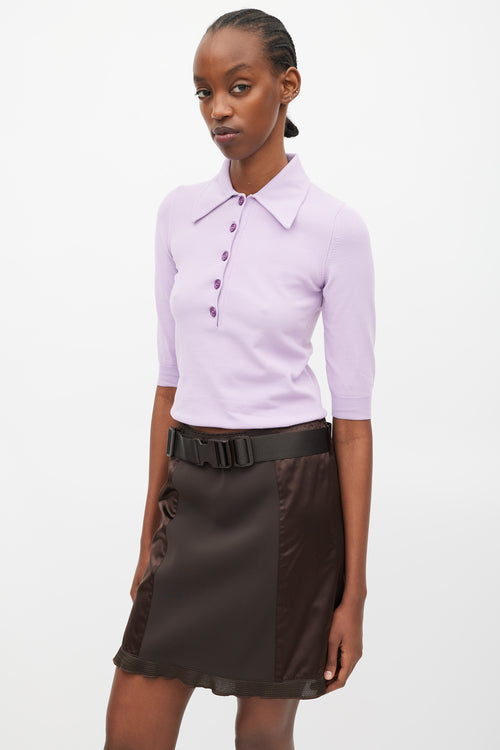 Miu Miu Purple Polo Top