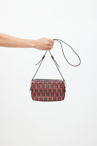 Miu Miu Red 
Black Madras Camera Bag