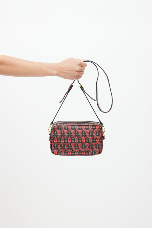 Miu Miu Red 
Black Madras Camera Bag