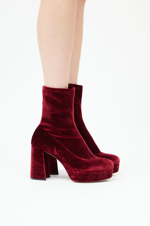  Red Velvet Platform Boot