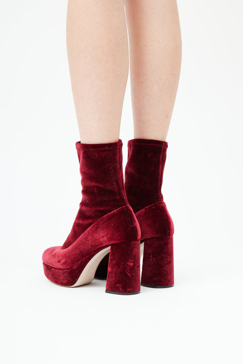  Red Velvet Platform Boot