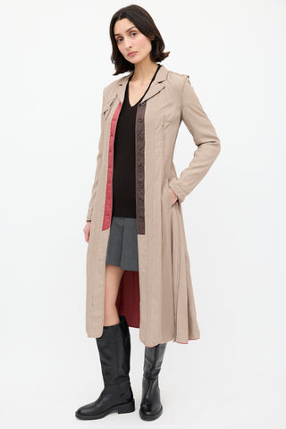 Miu Miu Taupe Exposed Seam Coat