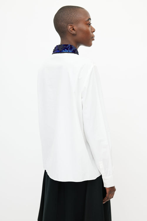 Miu Miu White 
Multicolour Sequin Shirt