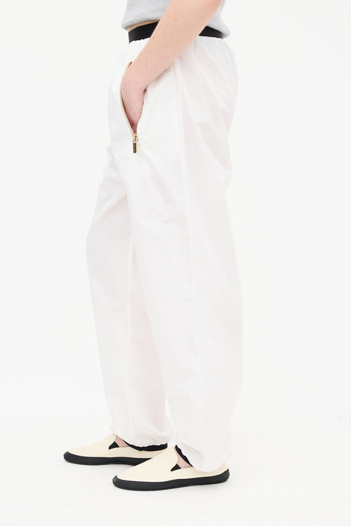 Miu Miu White Silk Blend Technical Joggers