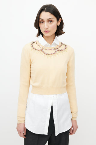 Miu Miu Yellow 
Multicolour Wool Jewel Sweater