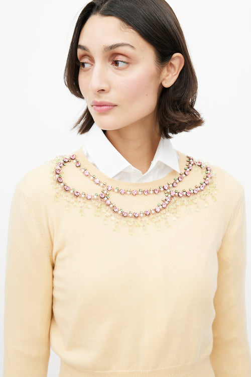 Miu Miu Yellow 
Multicolour Wool Jewel Sweater